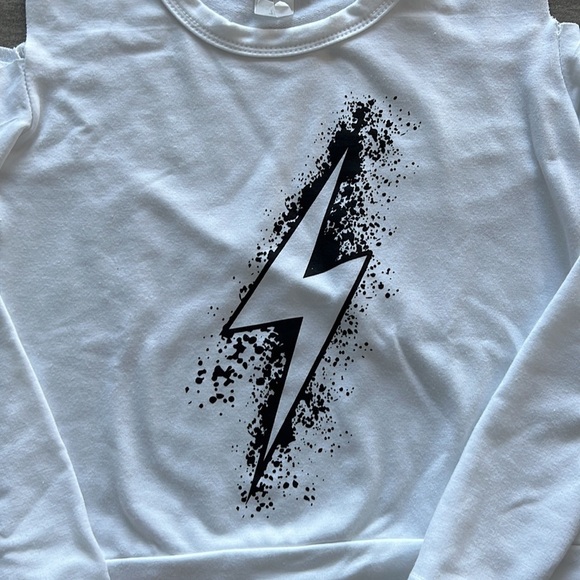 Miss Popular Cold Shoulder Bolt Sweatshirt - Picture 4 of 4